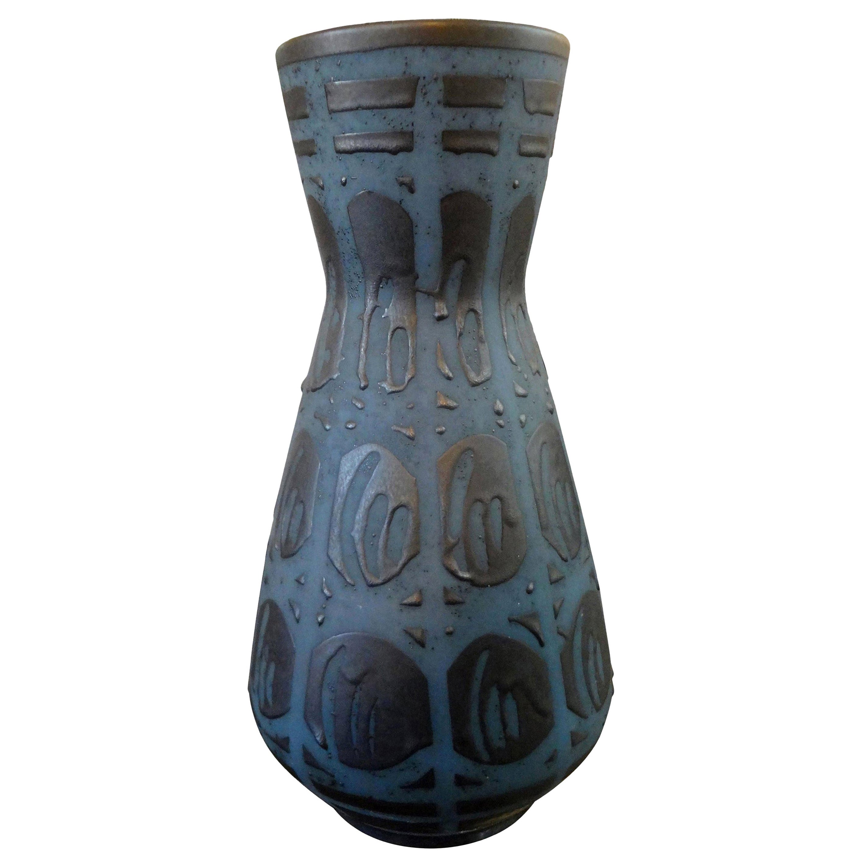 Midcentury West German Glazed Ceramic Vase at 1stDibs