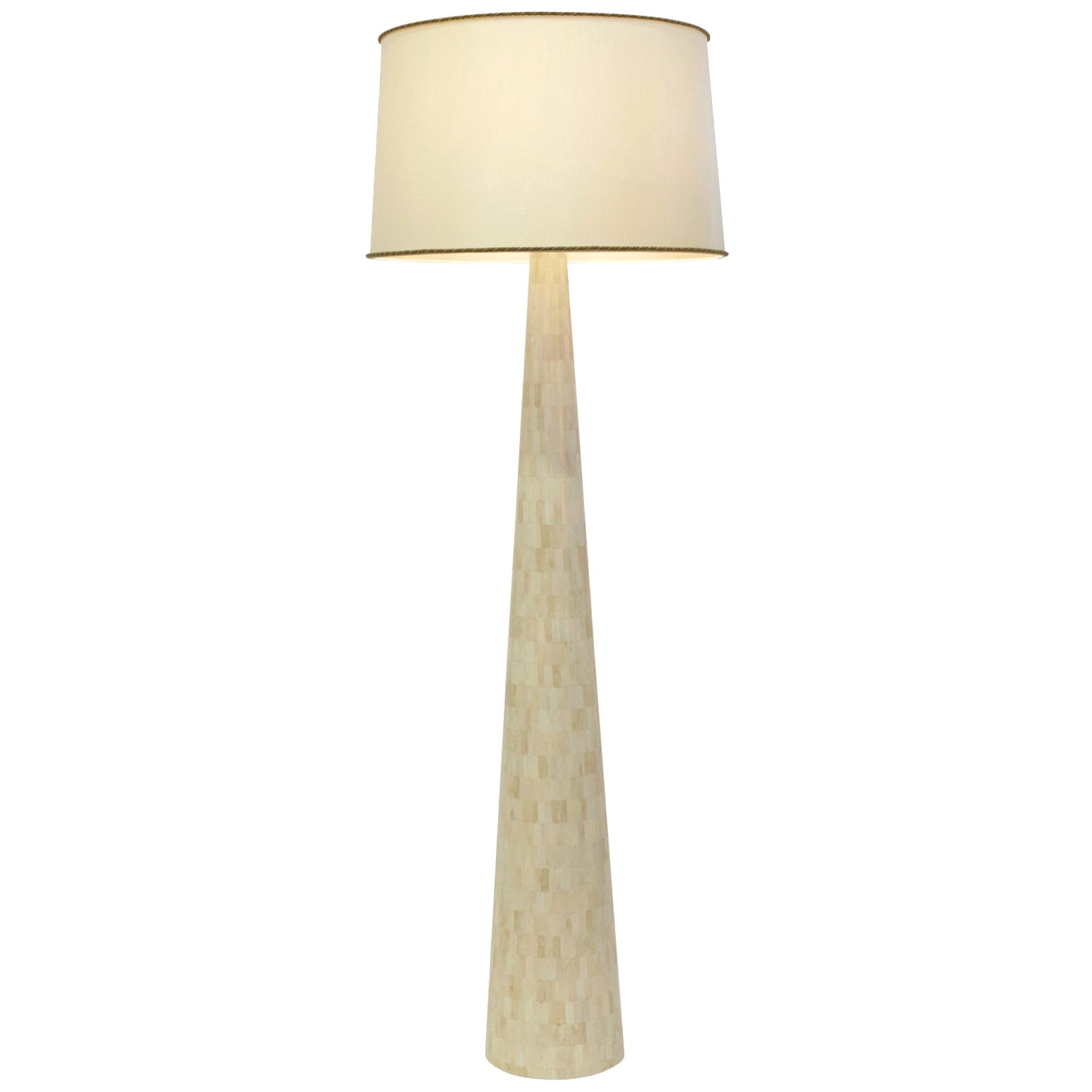 Pyramid Floor Lamp with Tessellated Bone, Nima For Sale at 1stDibs