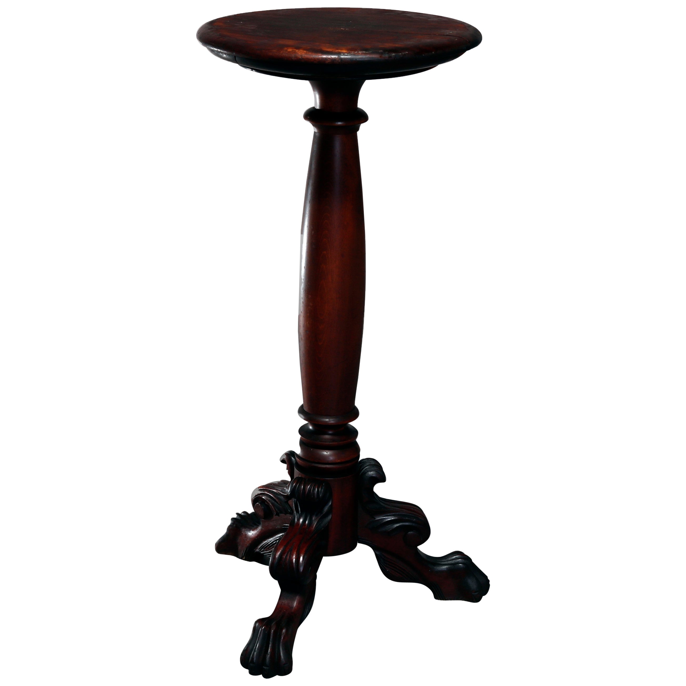 Antique Scandinavian Mahogany Pedestal, Late 19th Century For Sale at