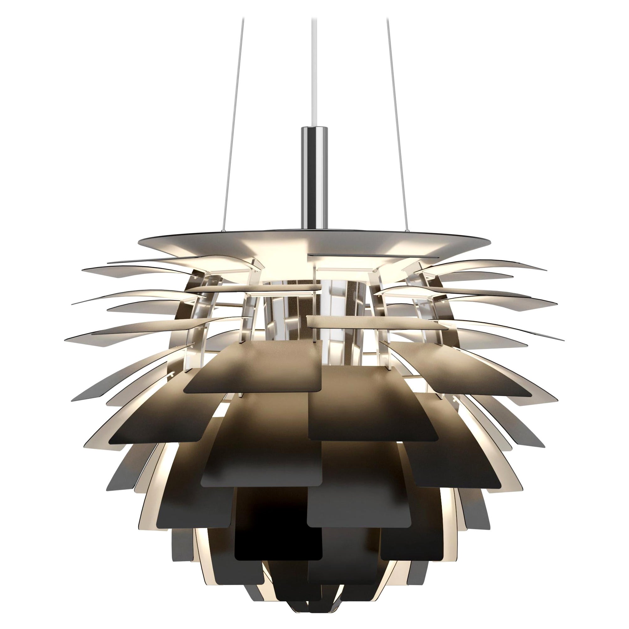 Small Poul Henningsen 'PH Artichoke' Chandelier for Louis Poulsen in Black For Sale