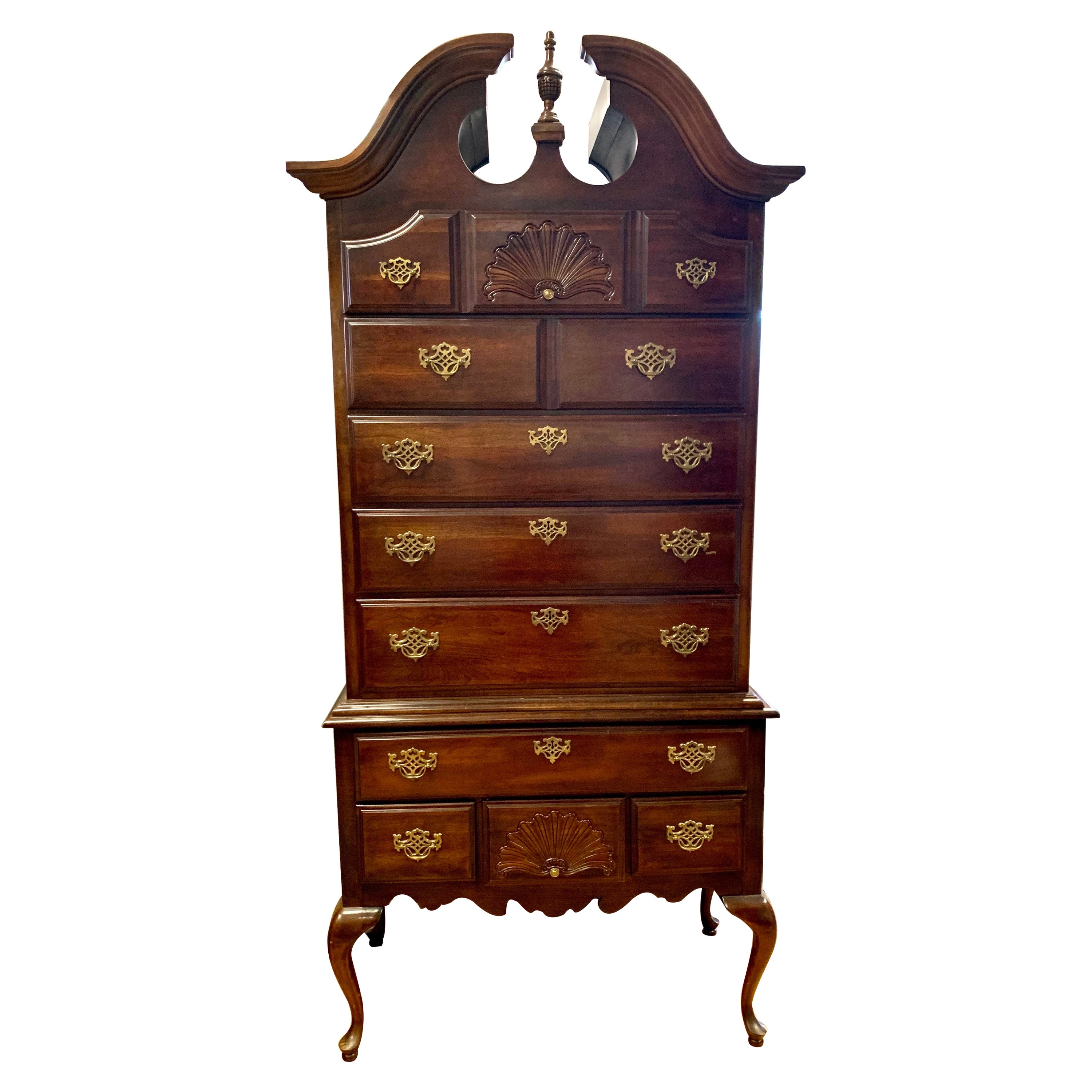 Scottish Flamed Mahogany Antique 1850s Empire Highboy Dresser Chest of