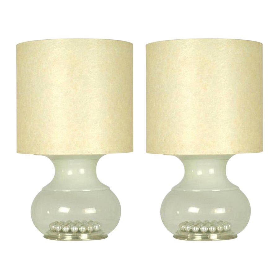 Pair of Large Mid-Century Italian Murano Table Lamps by Reggiani, 1970s