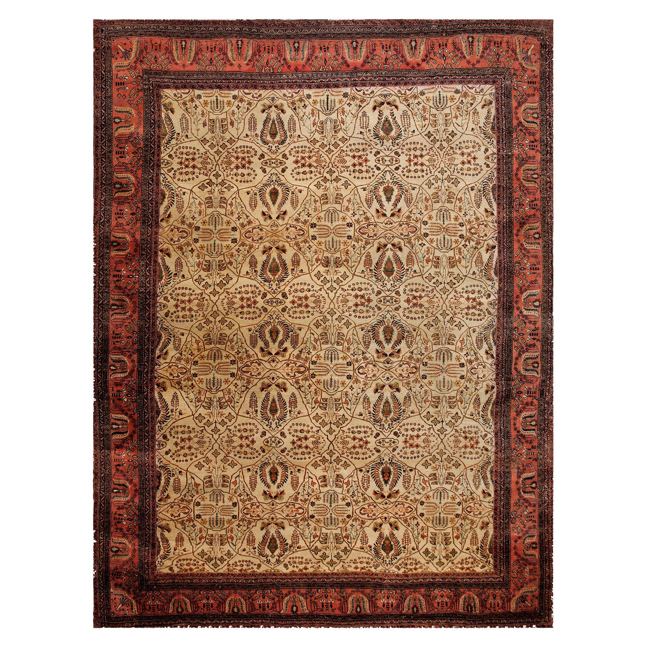 Tapis persan Sarouk Farahan du 19ème siècle ( 11'10" x 15'10" - 361 x 483 )