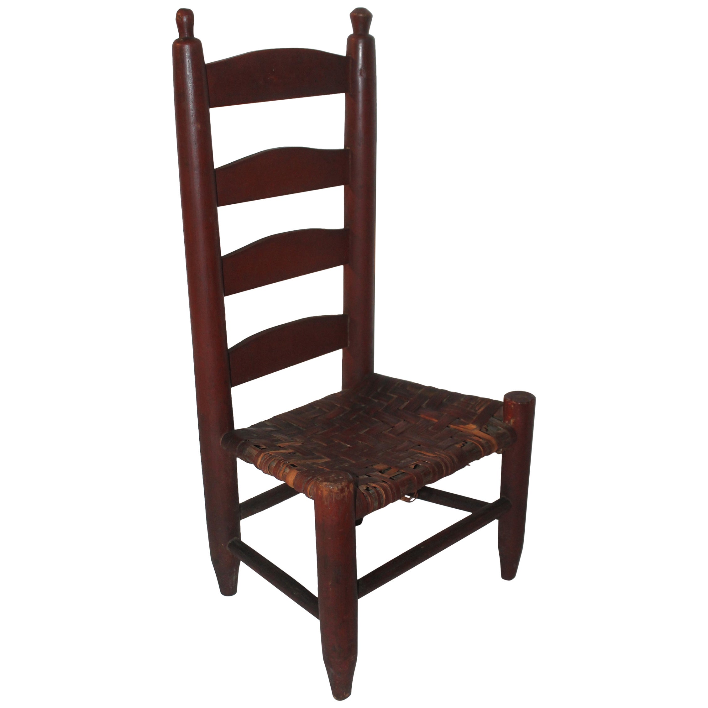 19th Century Original Blue and White Painted Rocking Chair For Sale at