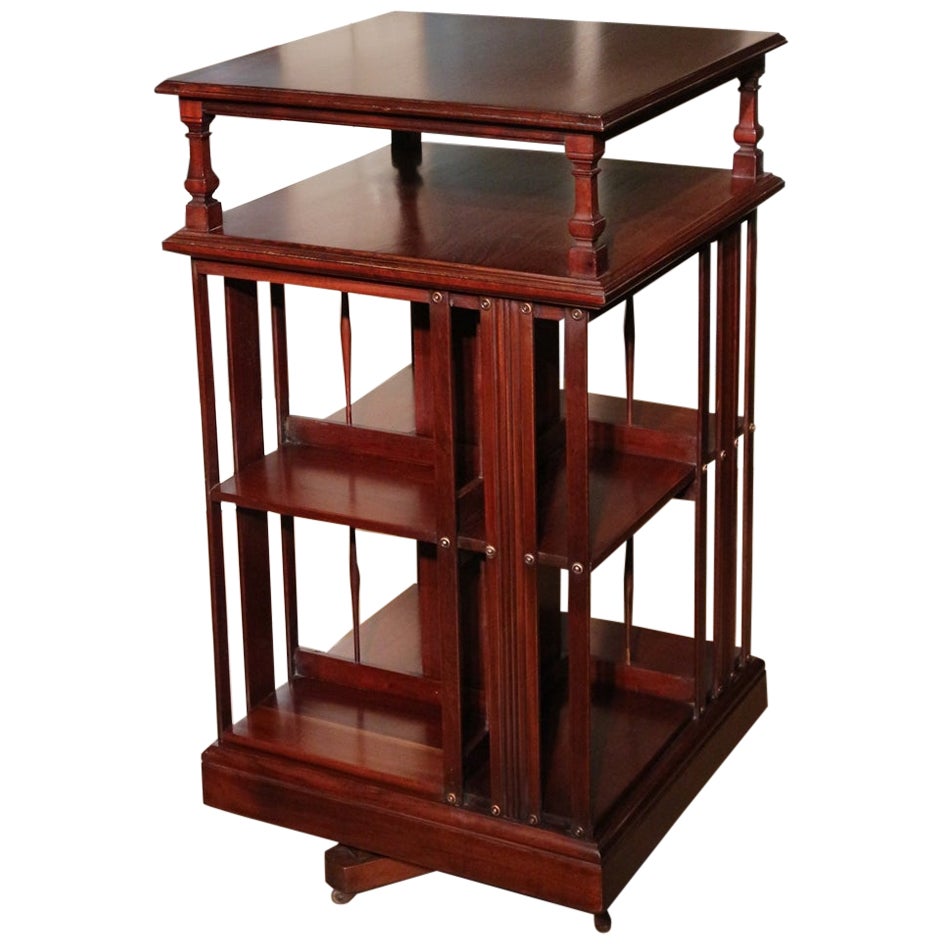 19th mahogany revolving bookcase For Sale at 1stDibs