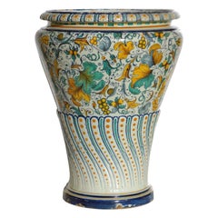Antique Ginori 19th Century Italian Renaissance Style Big Majolica Vase