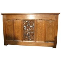 Arts & Crafts Oak Server Alta Table with a Finely Carved Centre Panel of Vines