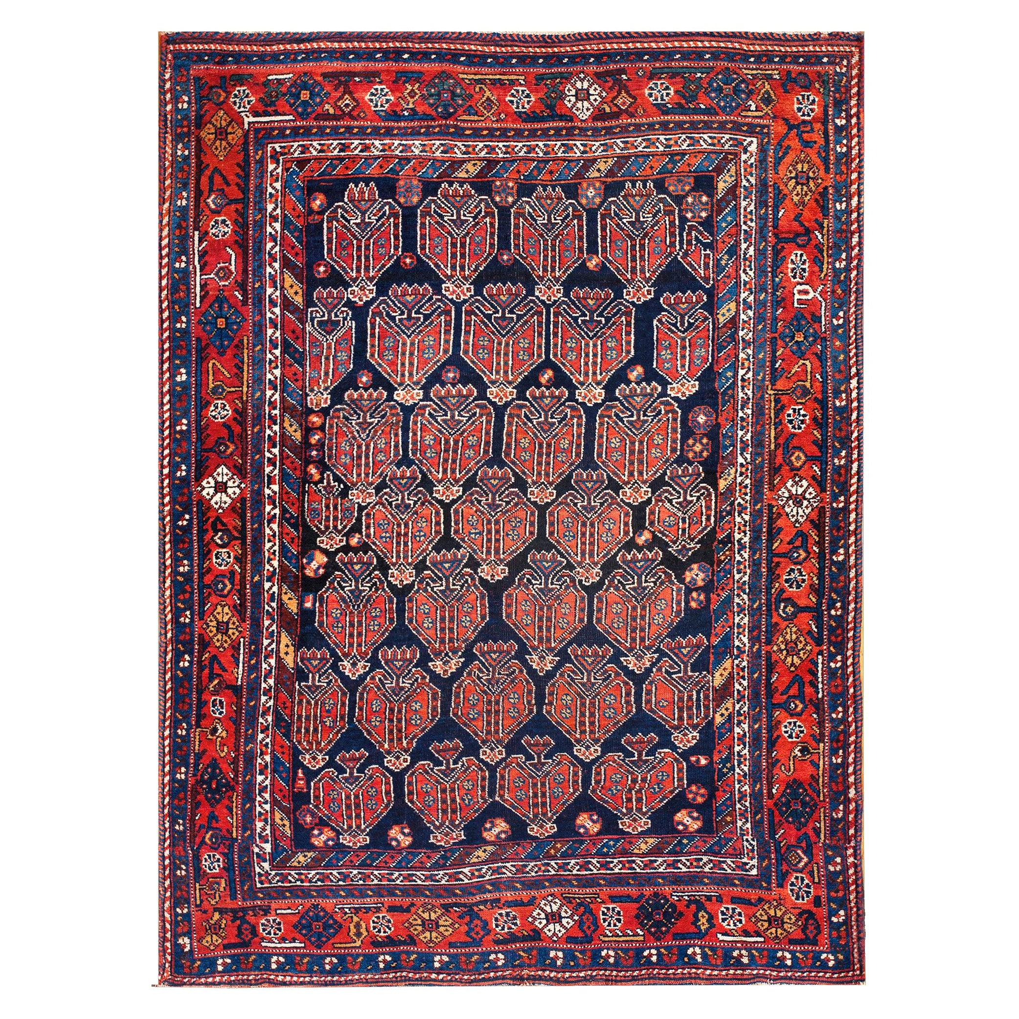 Early 20th Century Persian Afshar Carpet ( 4' 5" x 5' 10" - 135 x 178 cm ) For Sale
