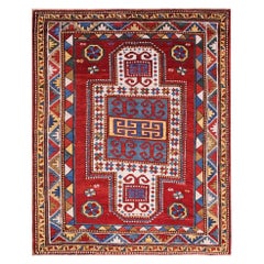 Tapis caucasien ancien, Kazak Tapis 4' 4"" x. 5' 3"