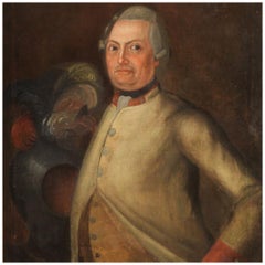 18th Century Oil on Canvas German Portrait Antique Painting, 1780