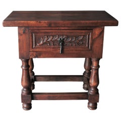 Spanish Colonial End Table / Side Table in Walnut, 1930s
