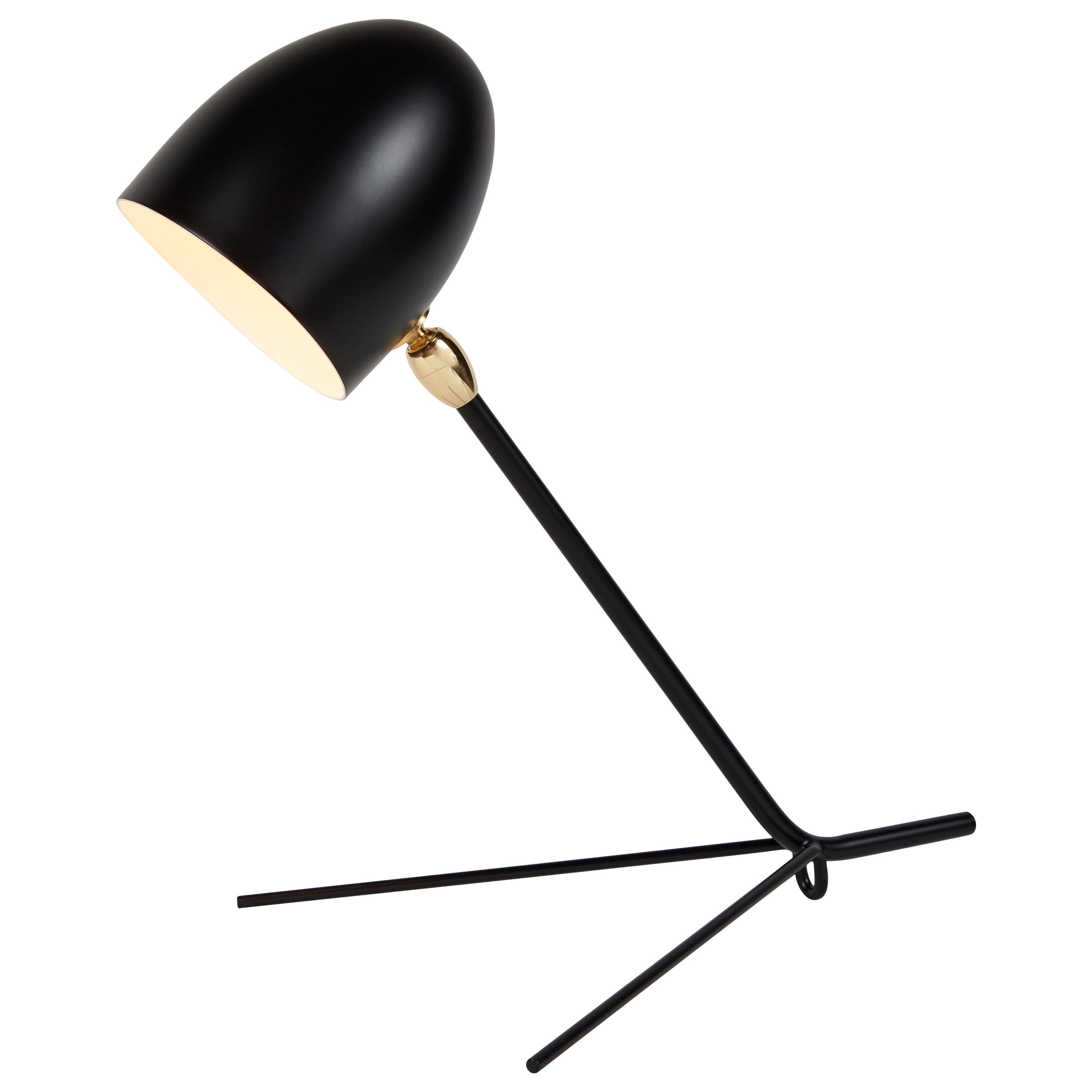 Serge Mouille "Cocotte" Table or Wall Lamp in Black For Sale