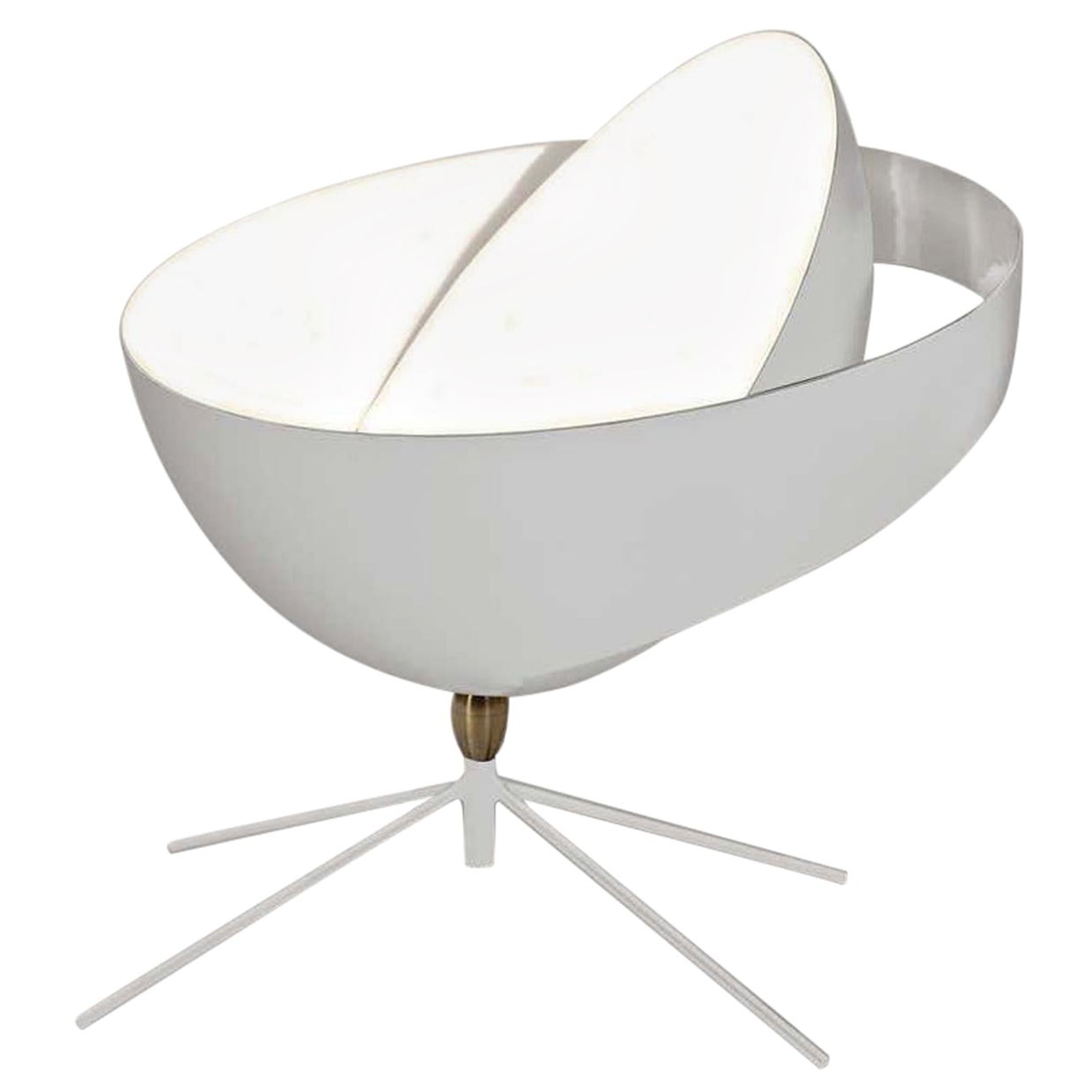 Serge Mouille „Saturn“-Tischlampe in Weiß