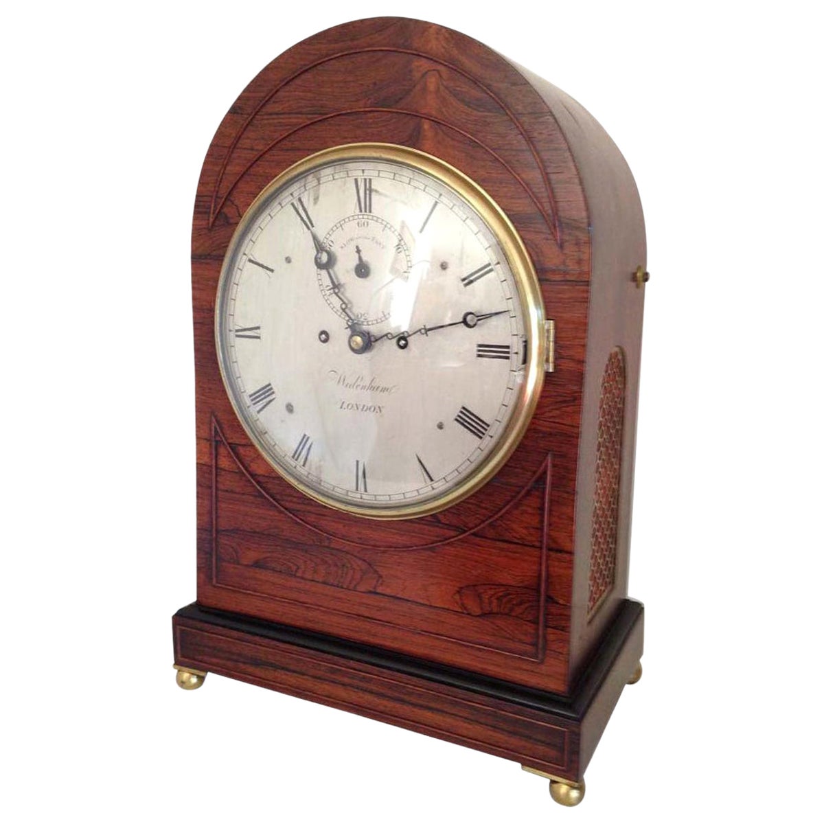 Horloge à support en bois de rose de style Régence Richard Widenham, Londres, vers 1830 en vente