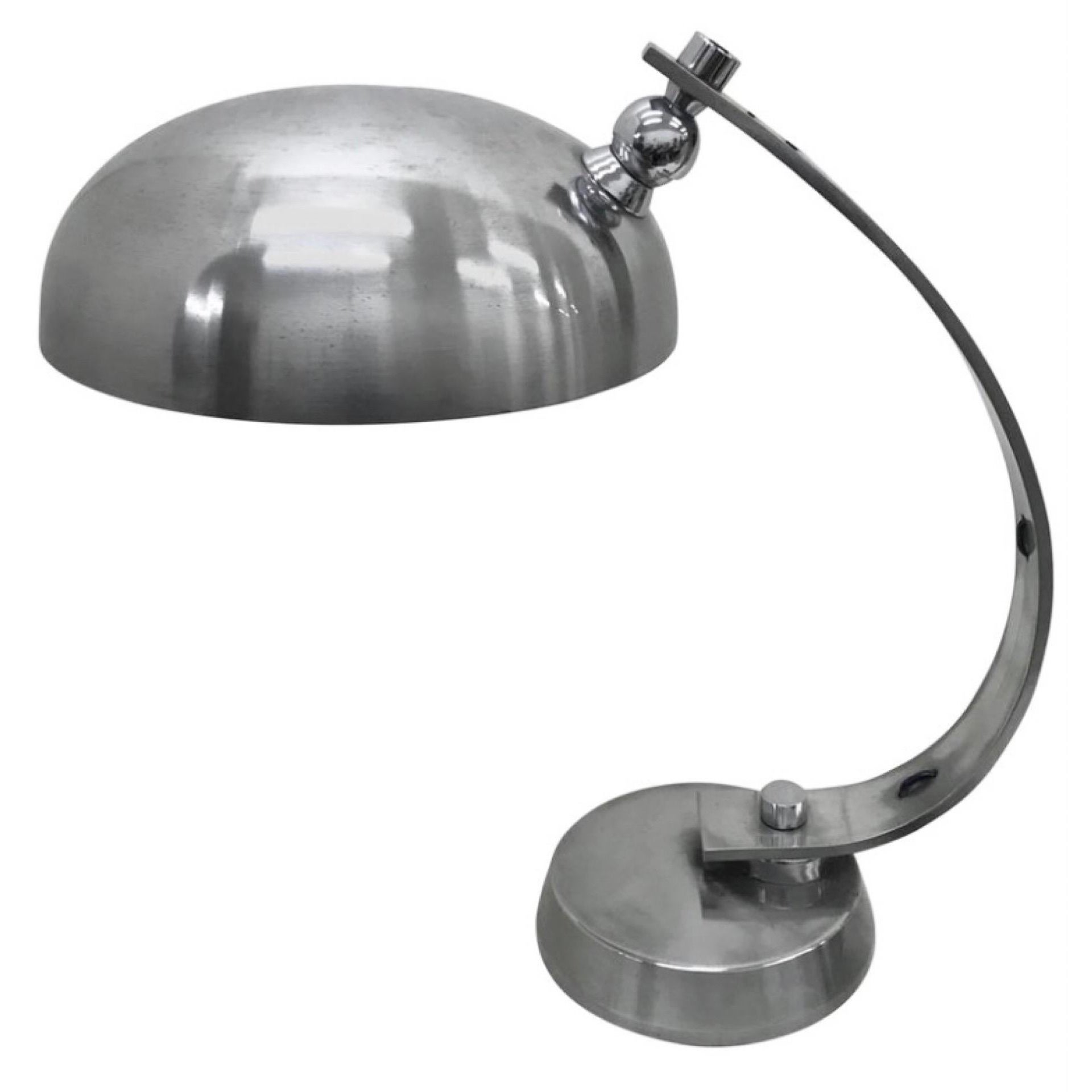 1970s Space Age Aluminium Table Lamp Attributed to Arredoluce For Sale