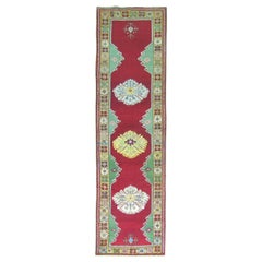 Antique Colorful AntiqueTurkish Melas Runner