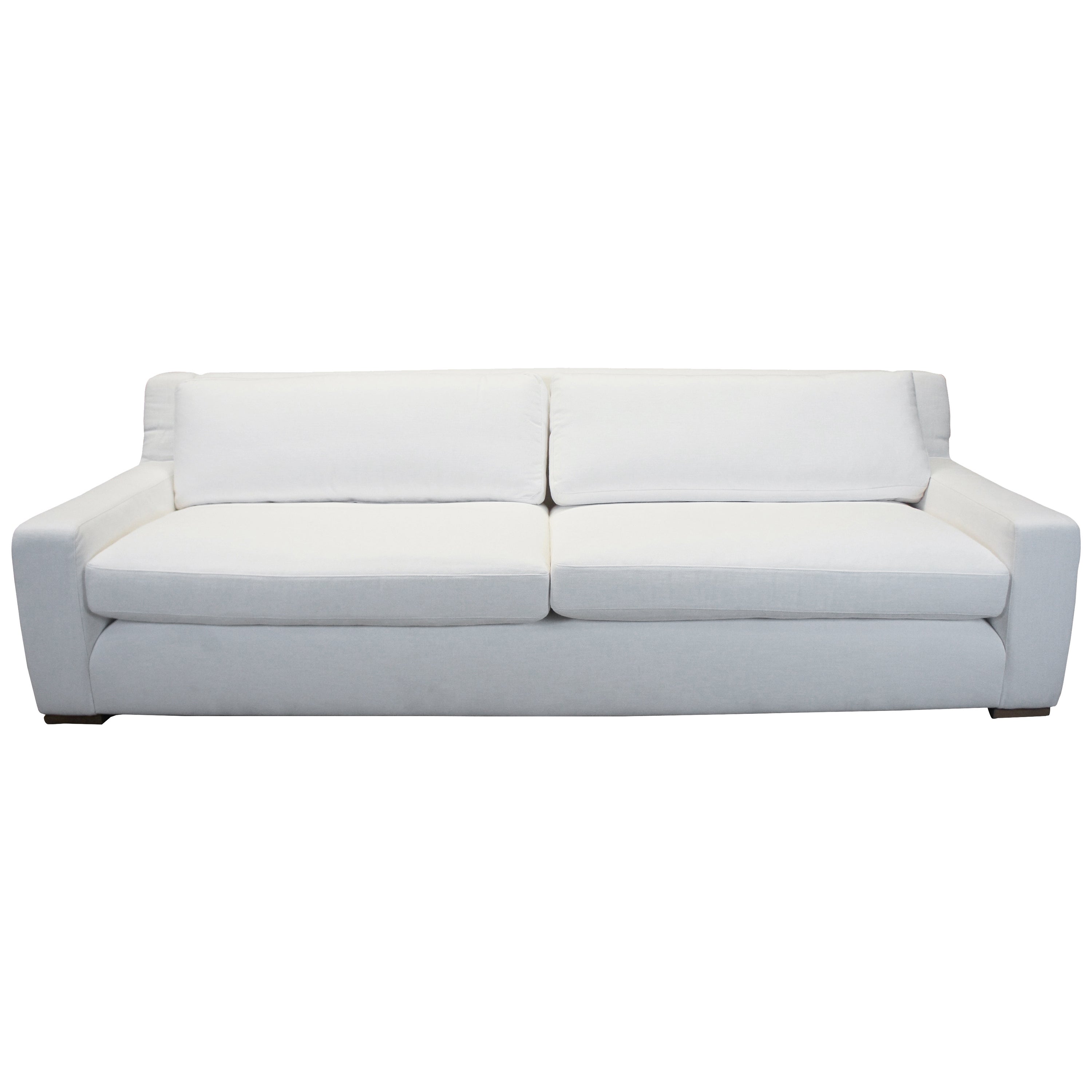 Restoration Hardware Parisian Linen Upholstered Track Arm Sofa Couch at