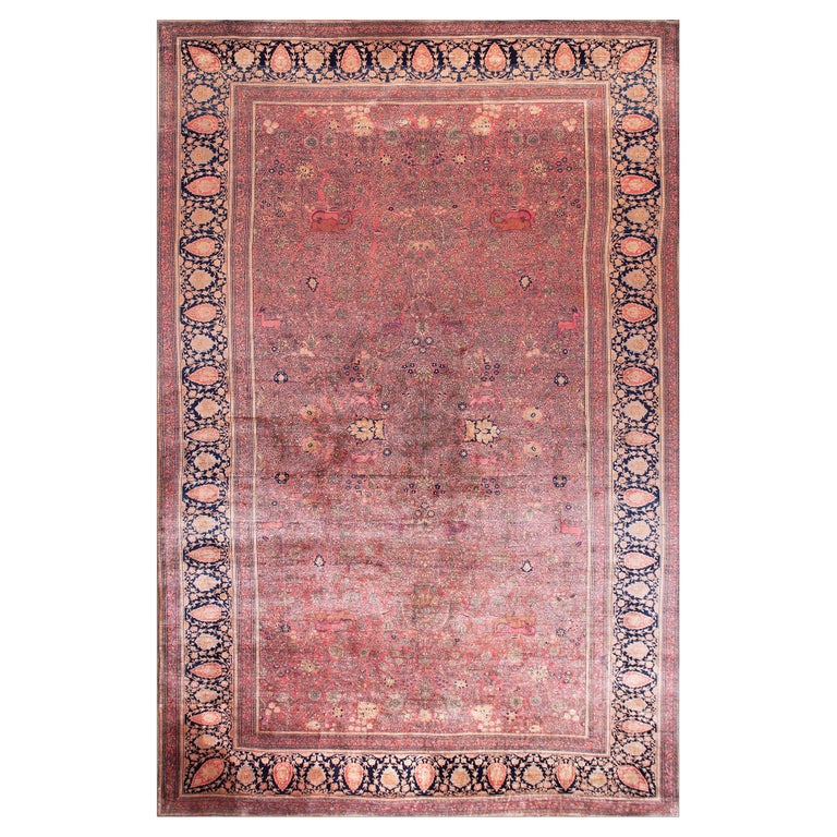 Antique Kashan, Mohtasham Rug For Sale at 1stDibs