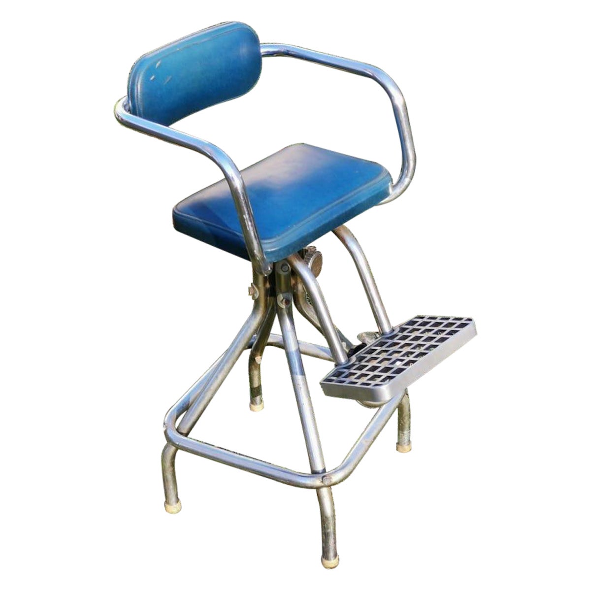 Fauteuil de coiffeuse d'enfant rotatif et extensible chromé moderne du milieu du siècle dernier