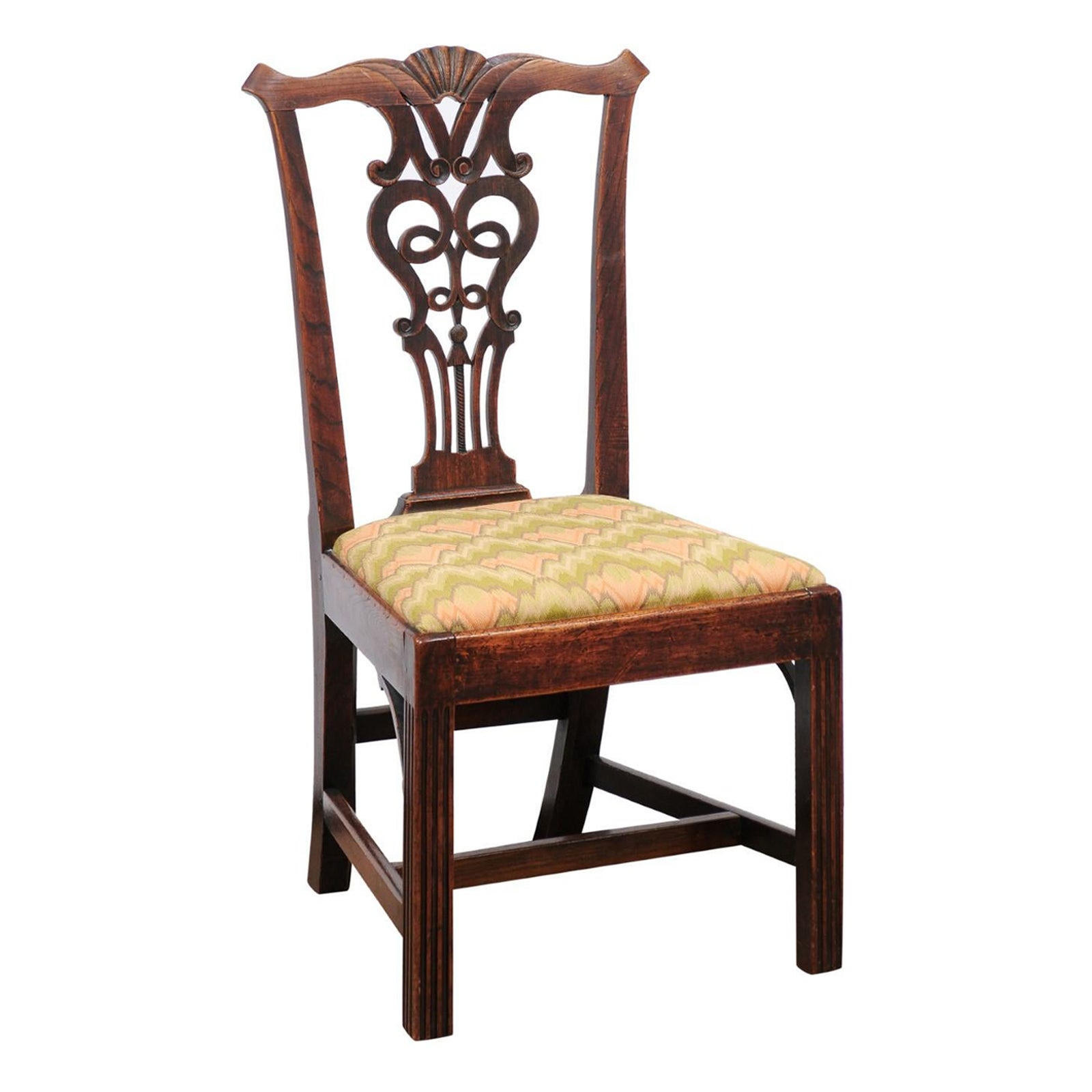 19th Century English Chippendale Side Chair in Ash 