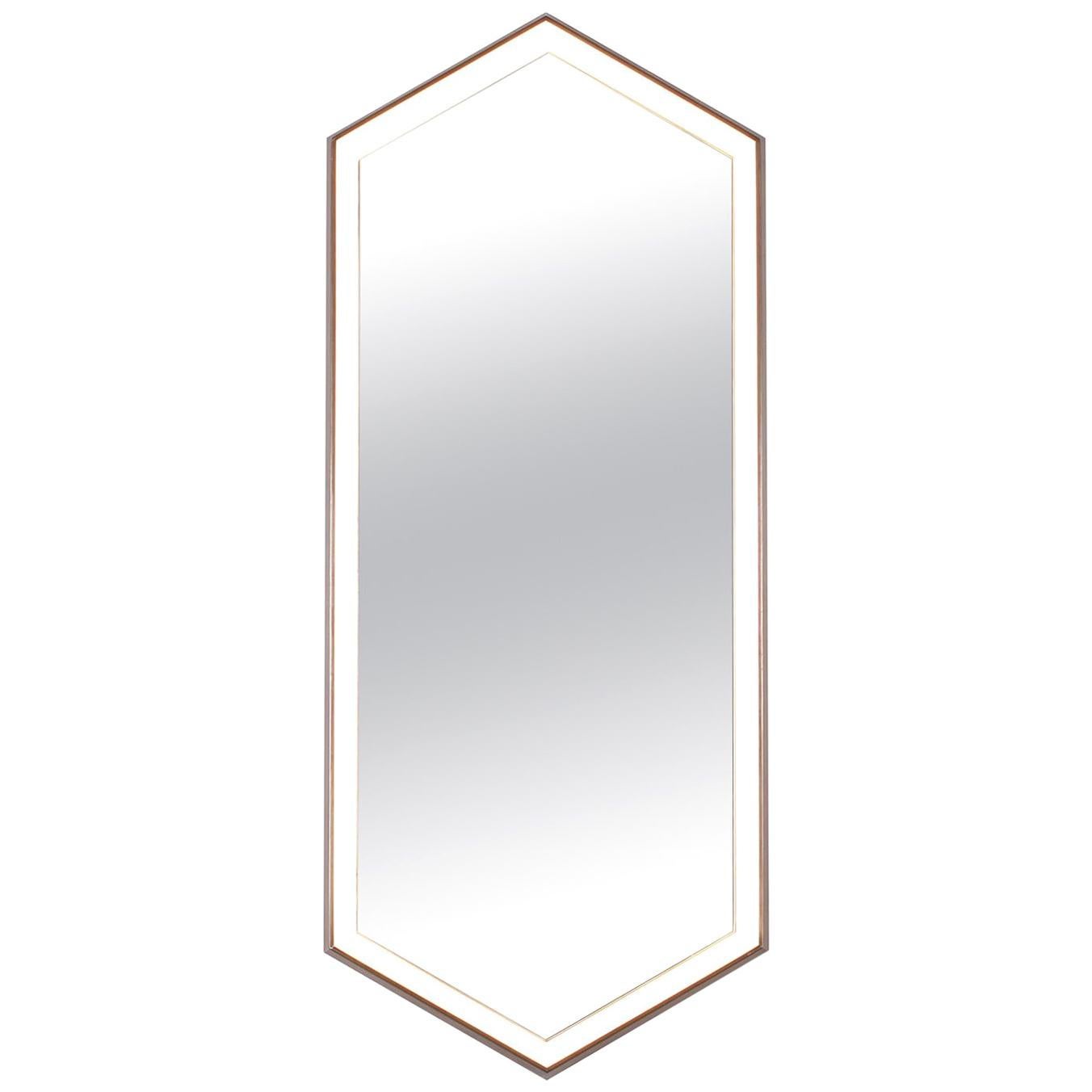 Kruos Mirror LM46 Hexagonal Edge Lit Vanity Powder Room or Makeup Mirror