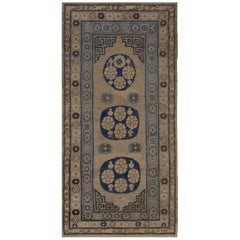Traditional Antique Hand-woven Wool Khotan Runner