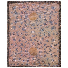 Broderie de soie chinoise du milieu du 19ème siècle ( 3' x 3'10" - 90 x 118 )