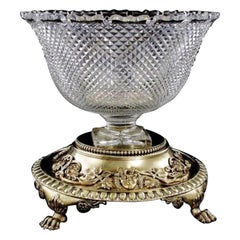 Paul Crespin Regence Crystal Silver Gilt 1700s/1800s Centerpiece Bowl