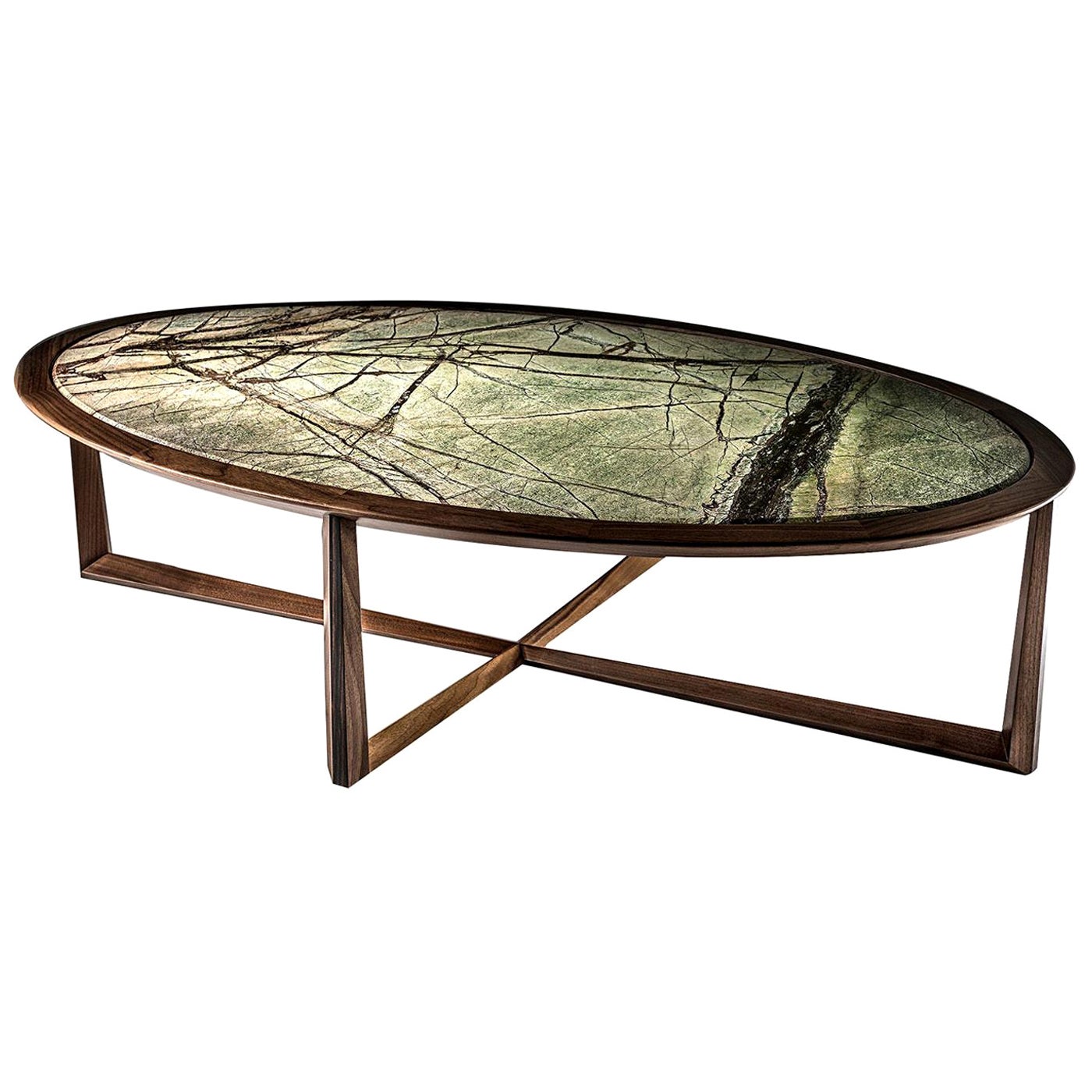 Triangolo Oval Coffee Table by Ivano Colombo For Sale