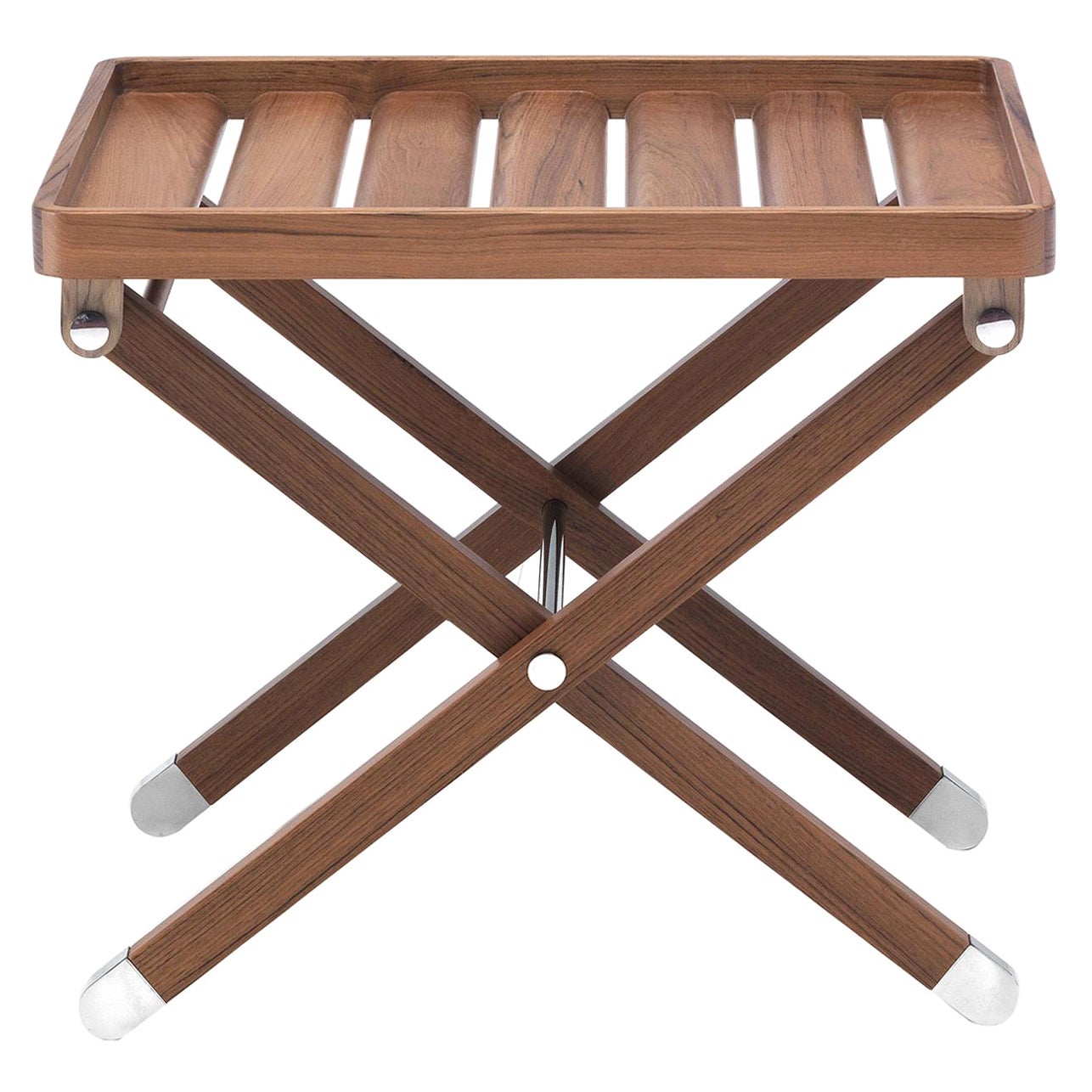 Teak Folding Table by Simone Ciarmoli and Miguel Queda For Sale