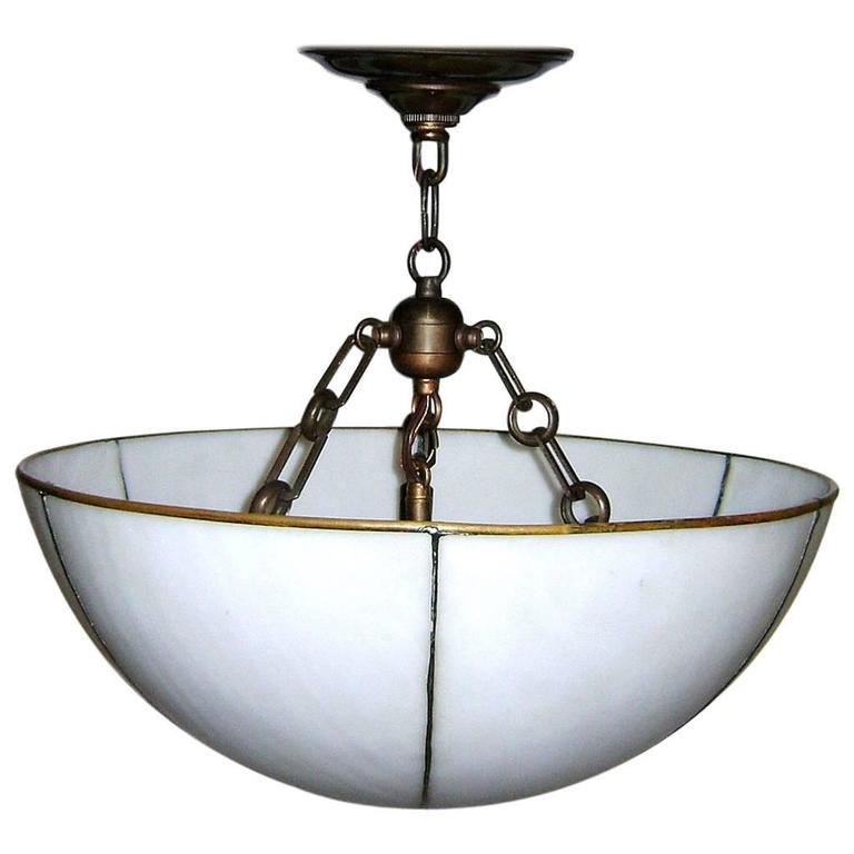 Leaded Glass Light Fixture For Sale at 1stdibs