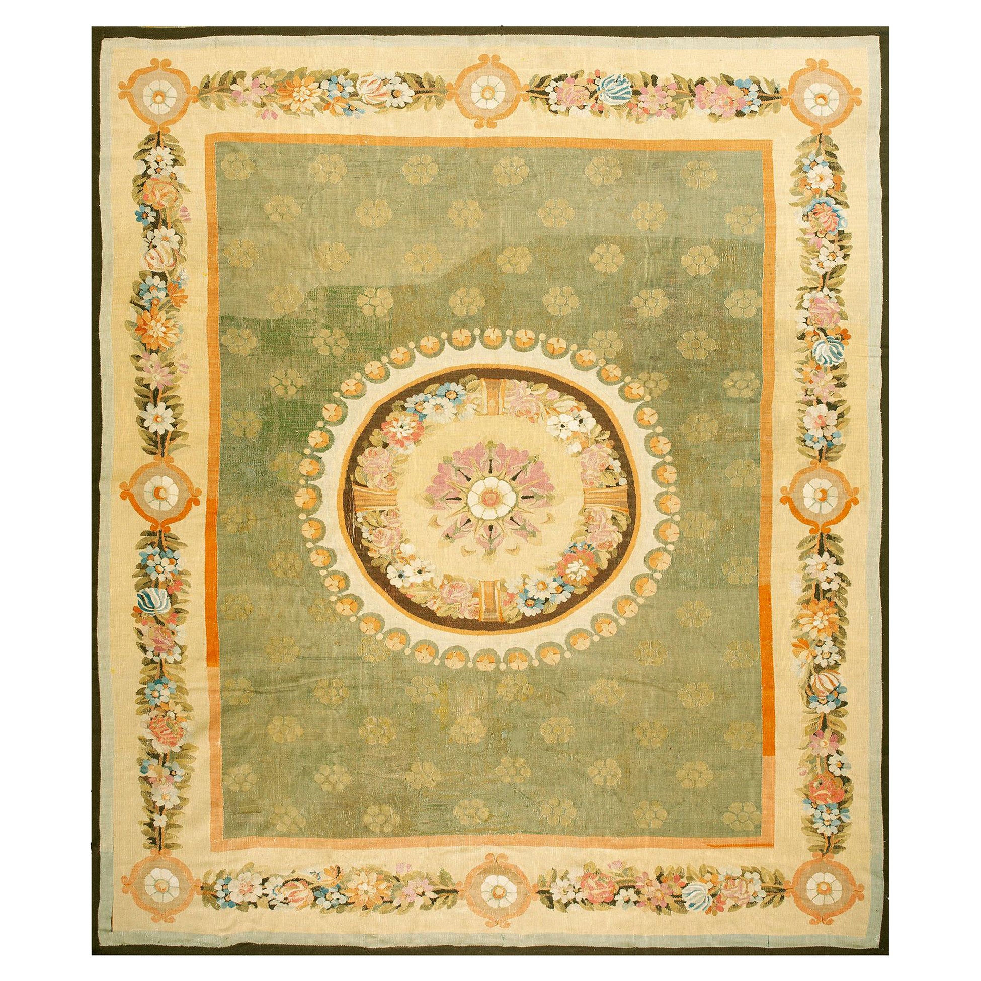 Tapis d'Aubusson d'époque Empire français du début du XIXe siècle