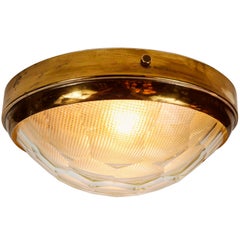 1960s Pia Guidetti Crippa Brass Multifaceted Wall or Ceiling Light for Lumi