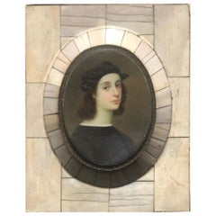 19th Century Italian Hand Painted Raphael Portrait Miniature