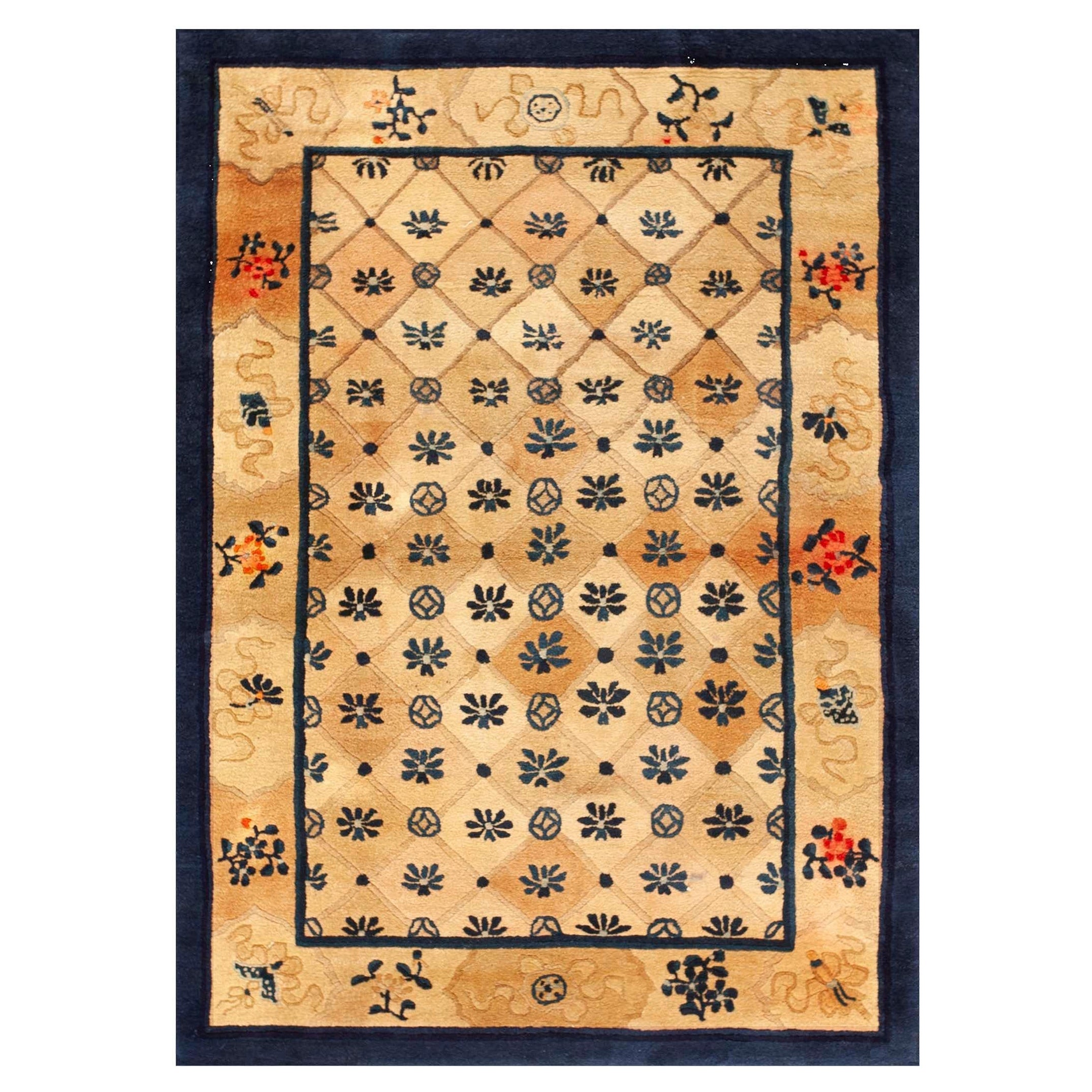 Chinesischer Pekinger Teppich des frühen 20. Jahrhunderts ( 4'3" x 6' - 130 x 183) 