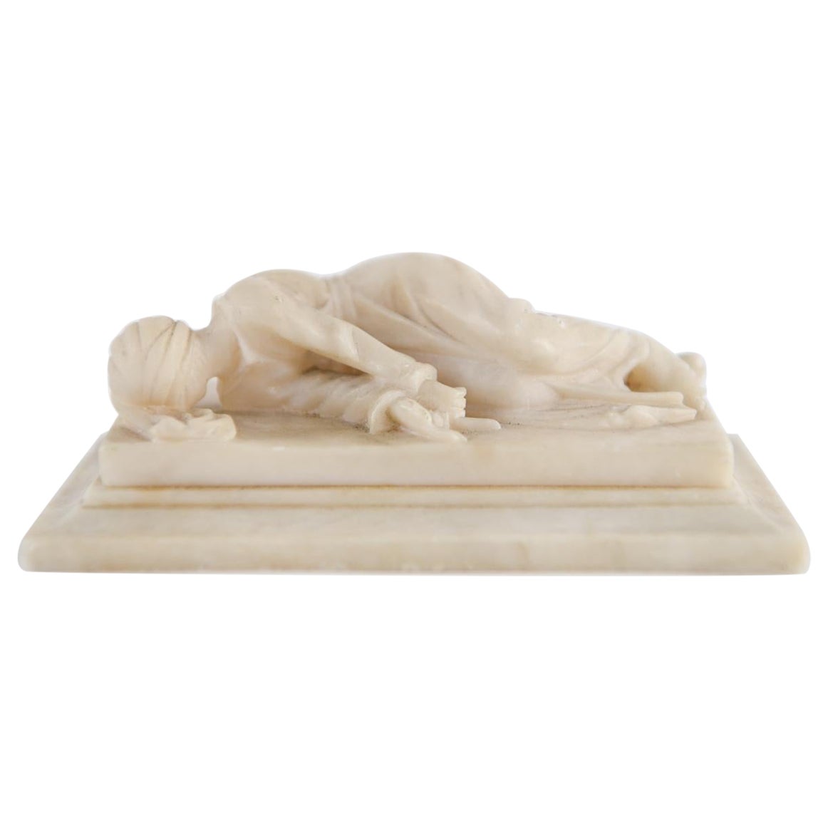 19th C. Alabaster Paperweight After Maderno, "The Martyrdom of Saint Cecilia"