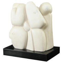 William P. Katz "Model Stone Figures" Abstract Marble Sculpture, 1970s