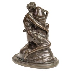 Austrian Bronze Erotica Sculpture  "The Hugger" by Bruno Zach