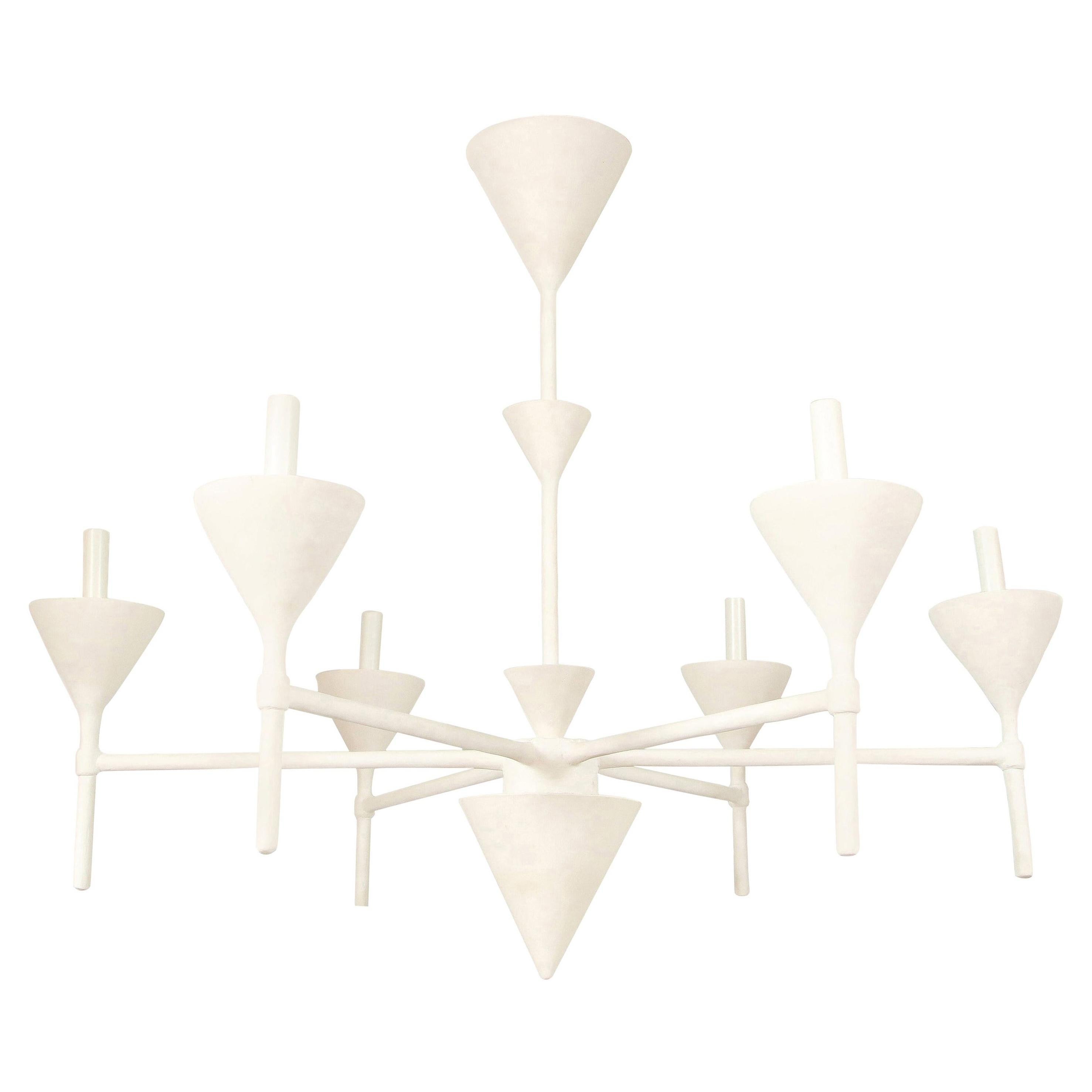 Custom Plaster Chandelier with Brass Chain For Sale at 1stDibs