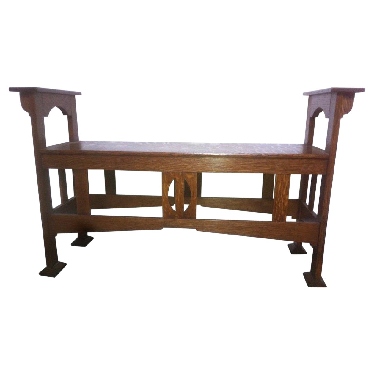 Shapland & Petter, A Good Arts & Crafts Oak Double Piano Stool Or Window Seat For Sale