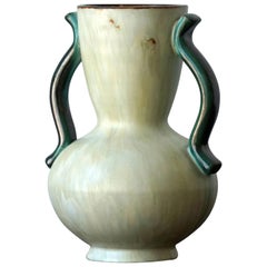 Upsala-Ekeby, vase / vessel, Green
white glaze stoneware, Sweden, 1930s Upsala-Ekeby, vase / vessel, Green
white glaze stoneware, Sweden, 1930s