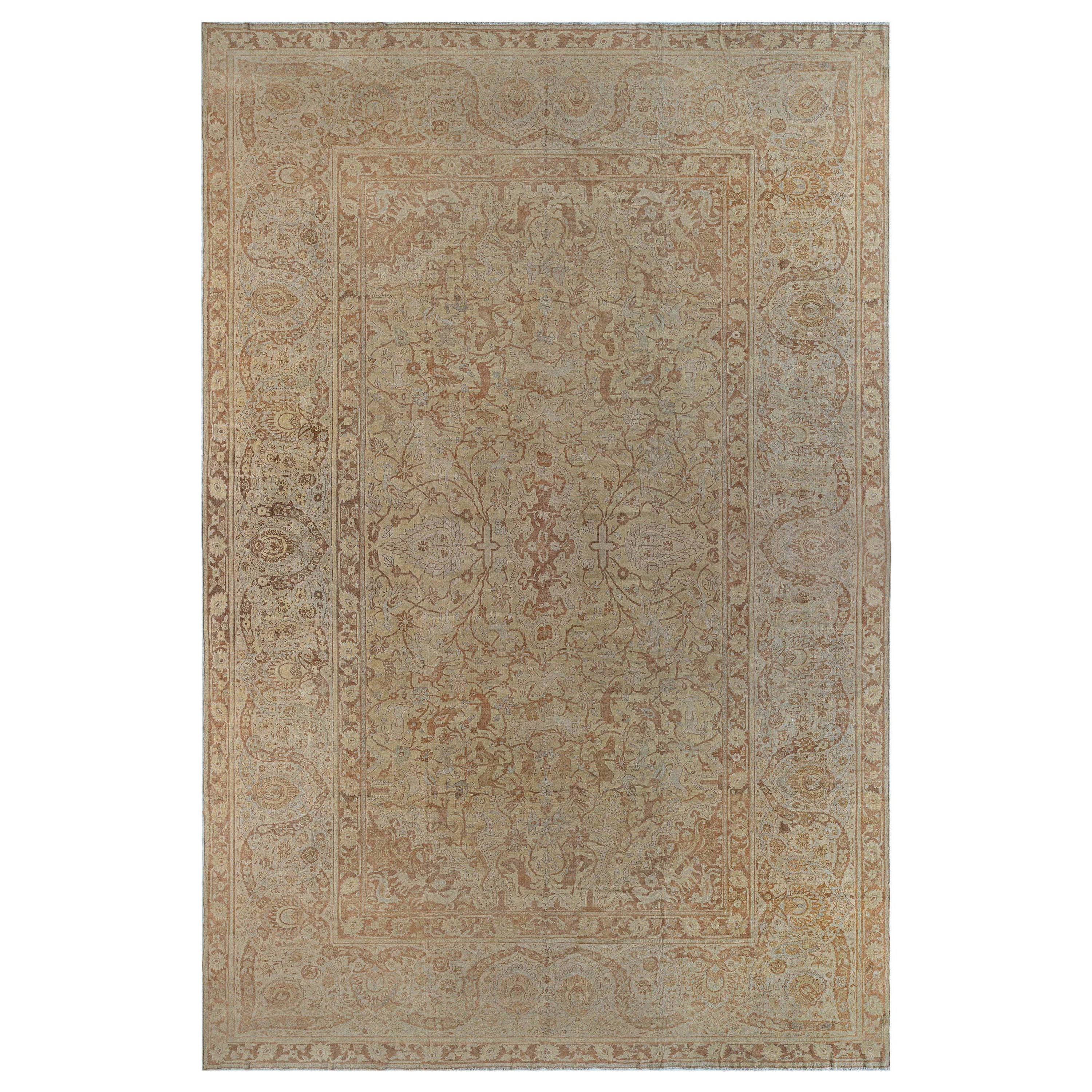 Tapis ancien surdimensionné de l'Inde Amritsar