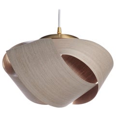 Danish Design Gray Wood Pendant with Brushed Brass