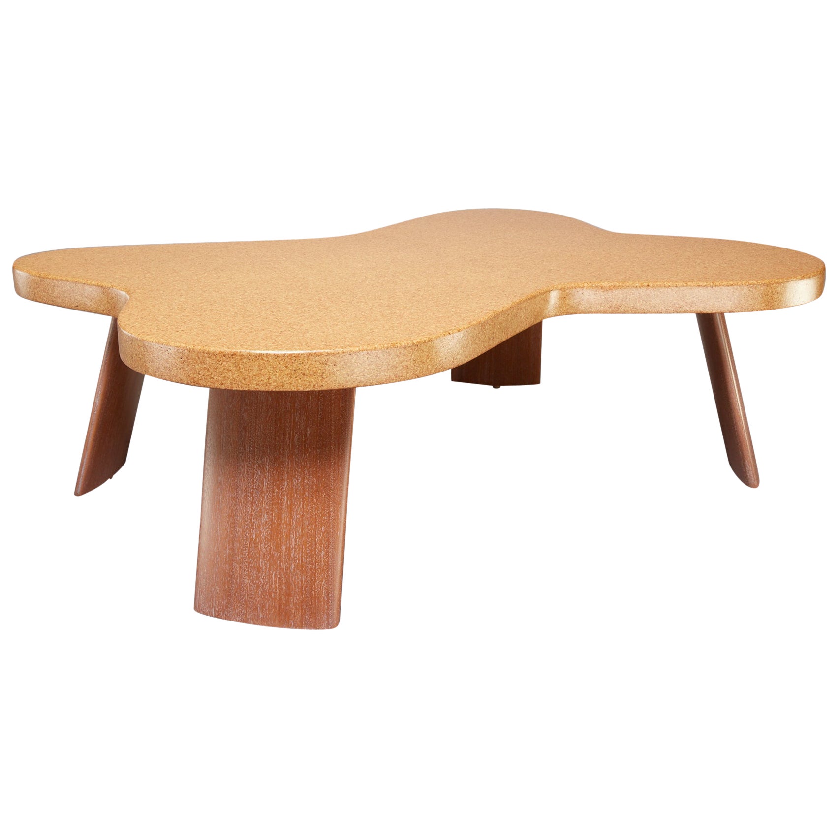 "Big Foot" Cork and Mahogany Coffee Table at 1stDibs