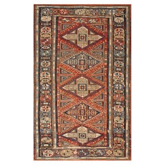 Antique 19th Century Caucasian Sumak Carpet ( 3'8" x 6'3" - 112 x 191 )