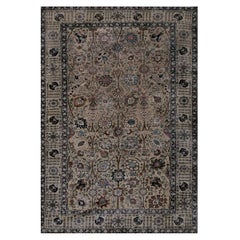 Tapis traditionnel en laine persane de Tabriz tissé à la main, vers 1900