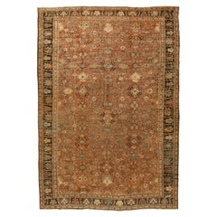 Antique Sultanabad Brown Handmade Wool Rug