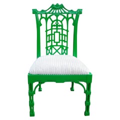 Silla china vintage lacada estilo Chippendale