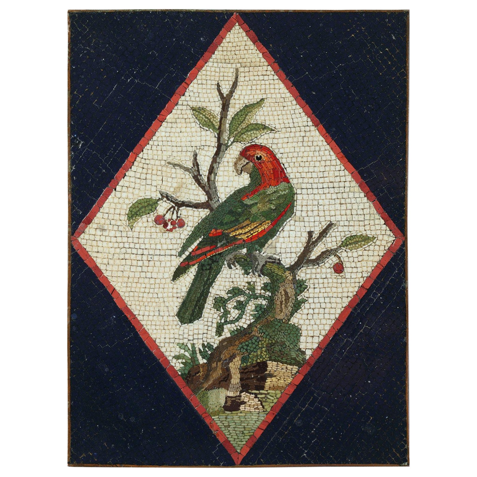 Late 18th Century Micromosaic with Parrot on a branch. From a Model by G.Raffael For Sale