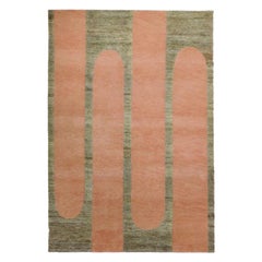 Helena Rohner Rectangular Wool and Jute "Strawberry Popsycle" Indian Carpet
